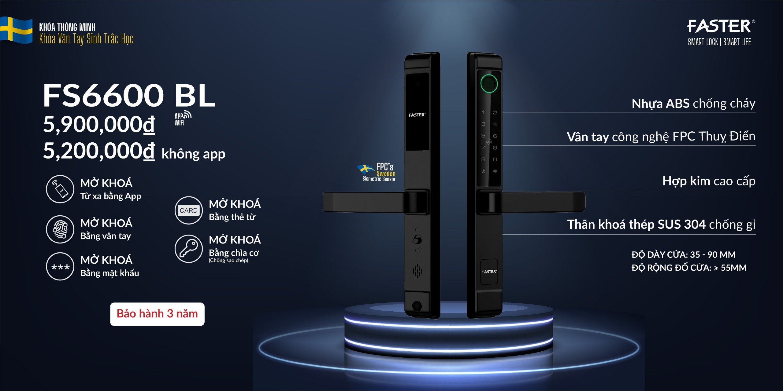 Khóa cửa nhôm FS6600