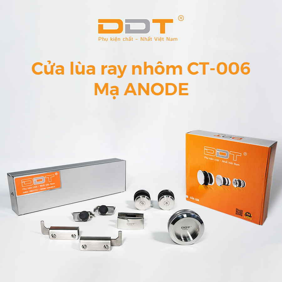 Bộ cửa lùa cabin ray nhôm mạ anot DDT CT 0006