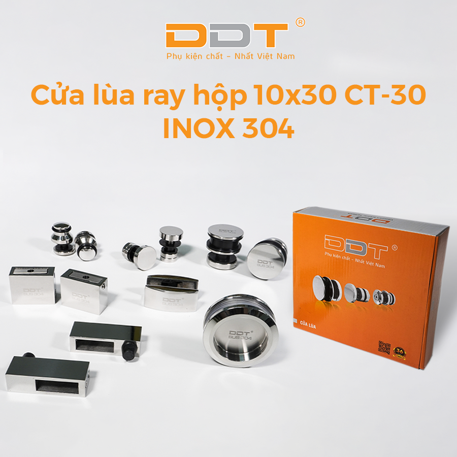 Cửa lùa ray Inox 10x30 DDT CT 30