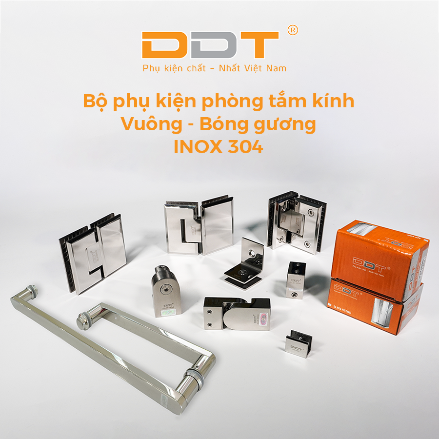 Bộ phụ kiện phòng tắm kính vuông DDT