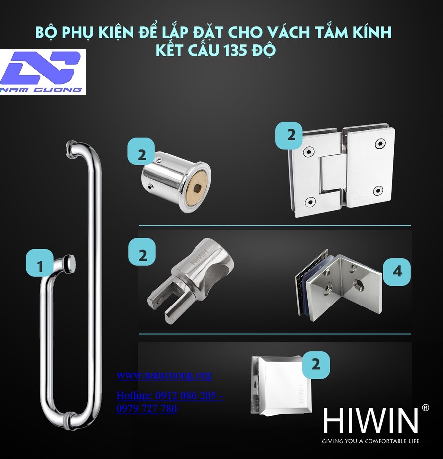 Bộ cabin tắm 180 độ HIWIN PKF-180