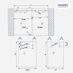 Bộ phụ kiện vách tắm kính cửa trượt Hiwin SL-0001